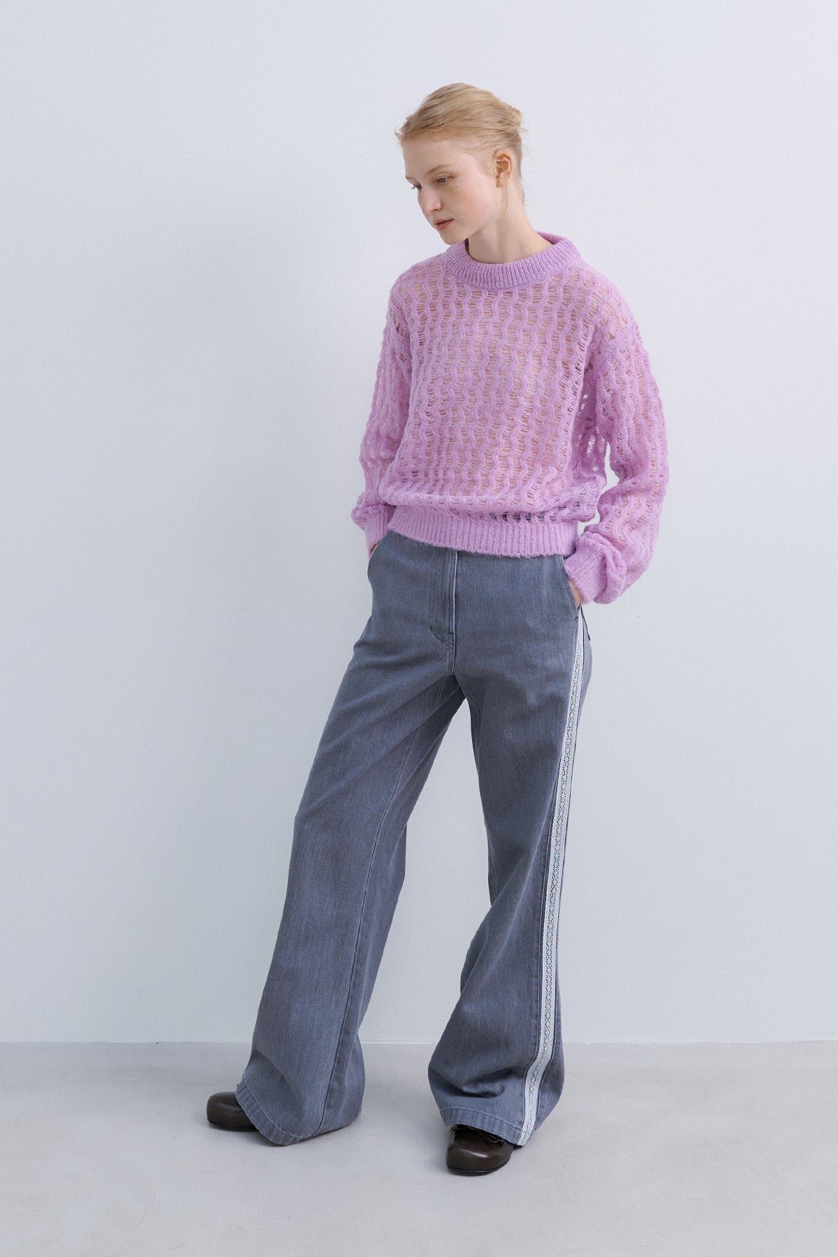 SUMMER WOOL COLOR KNIT - PURPLE