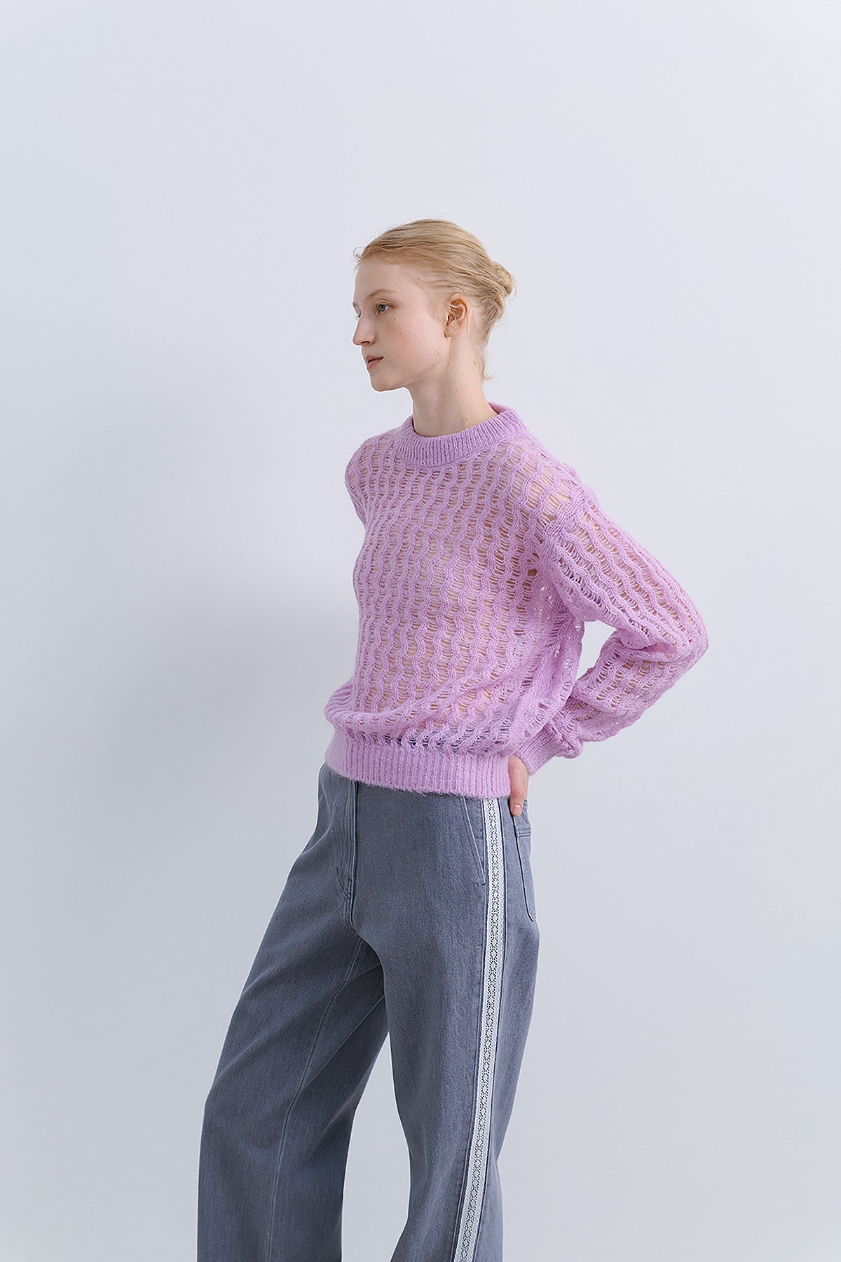 SUMMER WOOL COLOR KNIT - PURPLE
