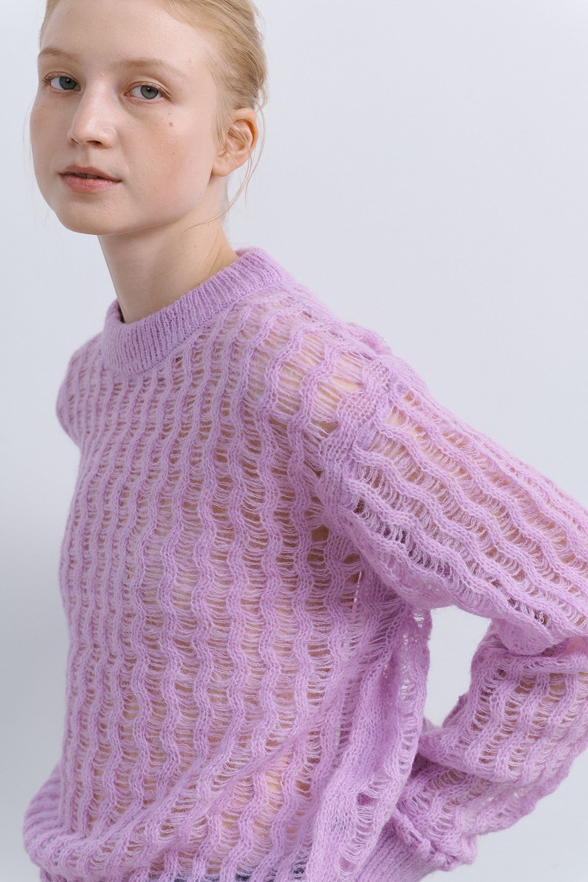 SUMMER WOOL COLOR KNIT - PURPLE