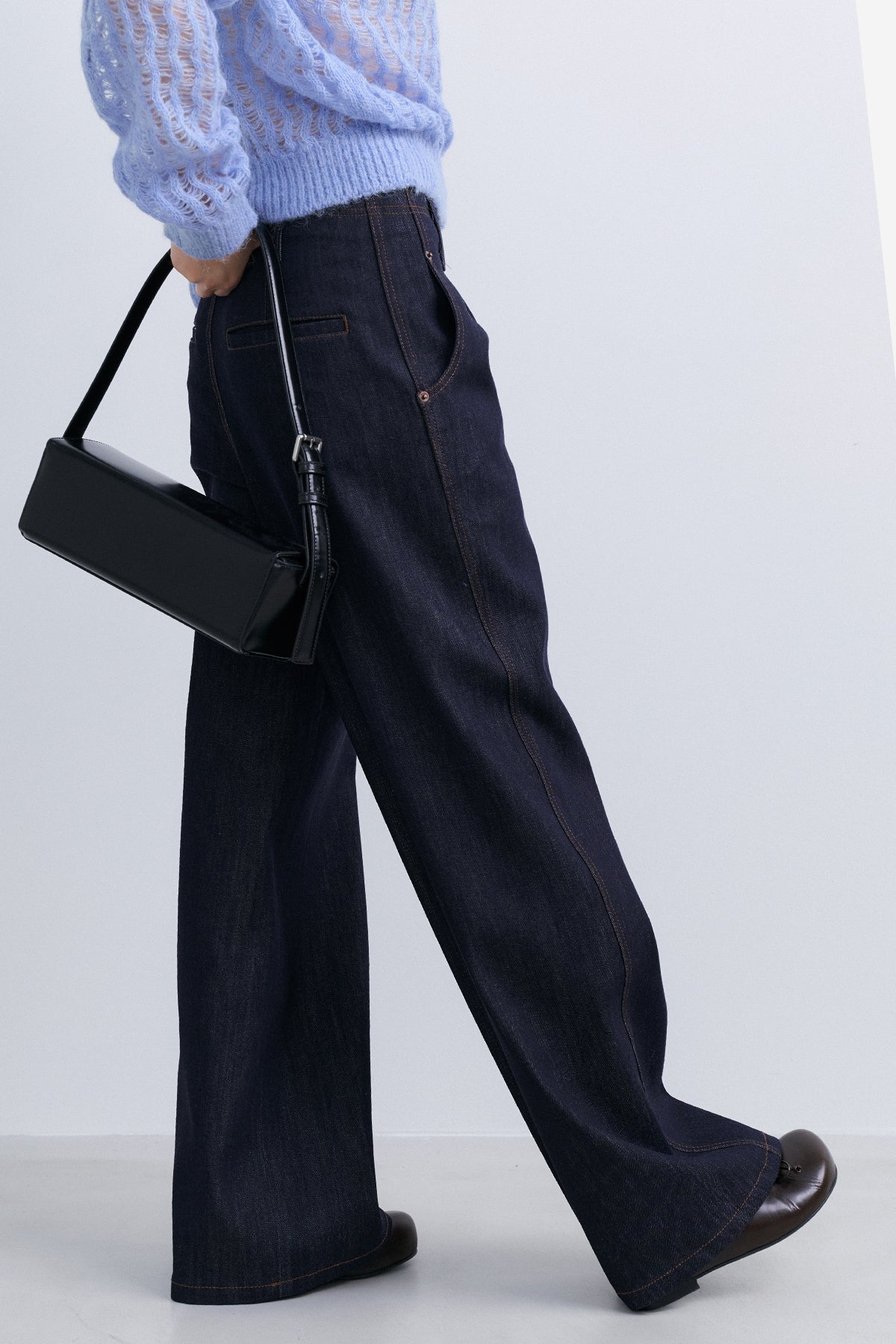 STITCHED PANTS - NAVY