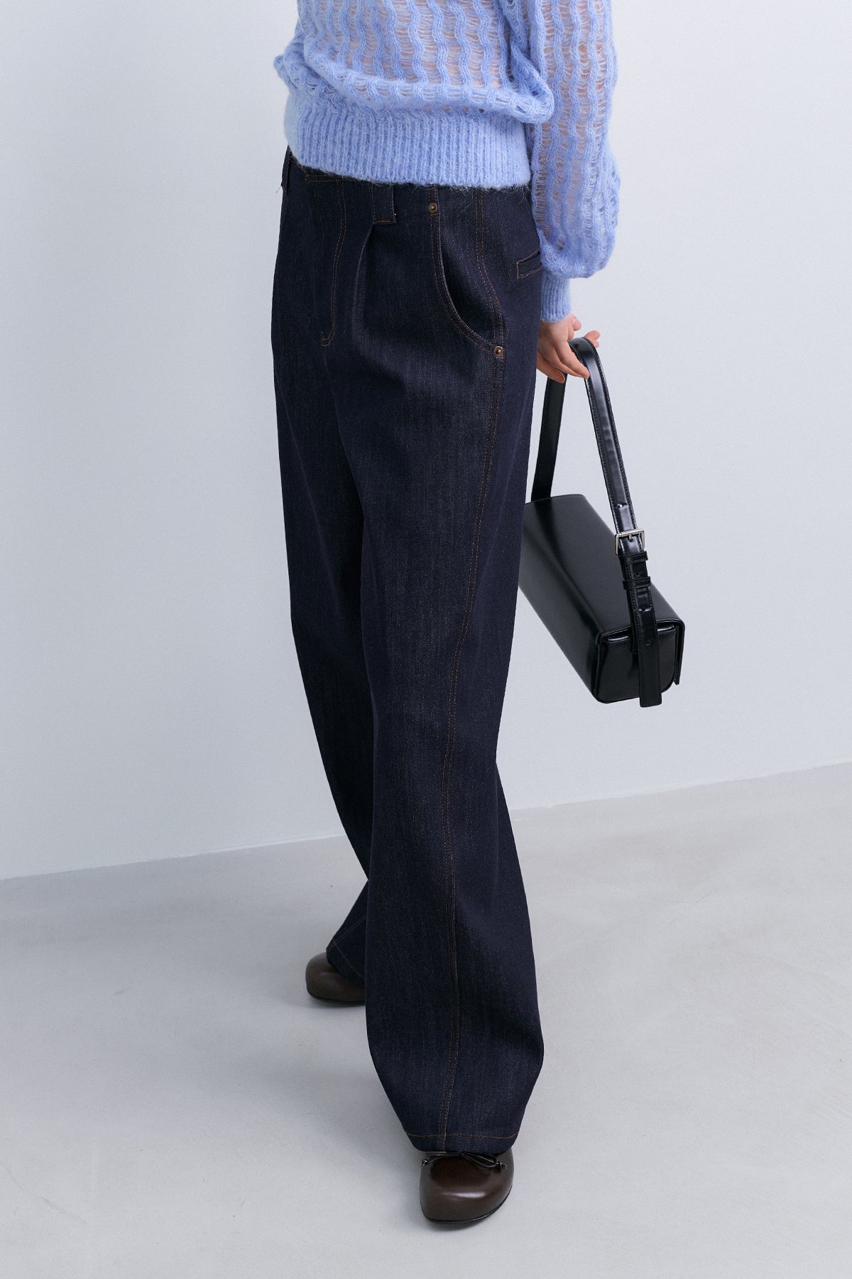 STITCHED PANTS - NAVY