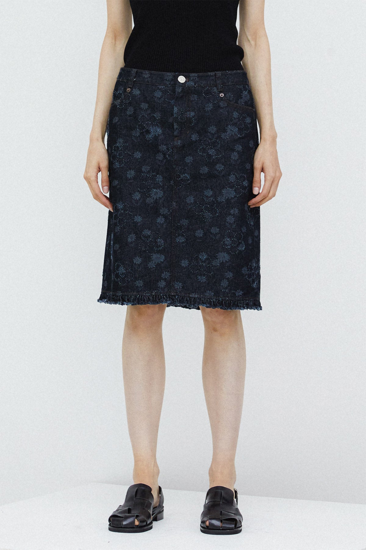 TULIP SKIRT - FLOWER DENIM