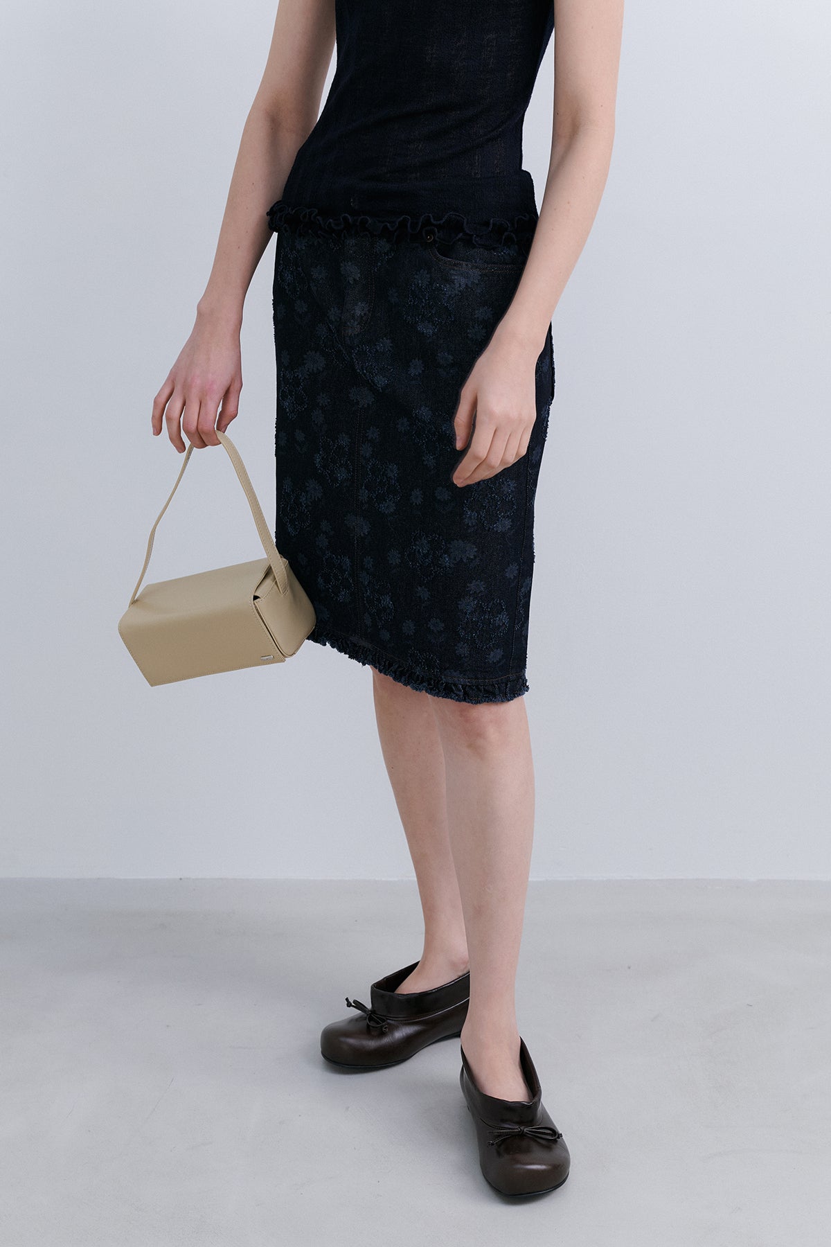 TULIP SKIRT - FLOWER DENIM