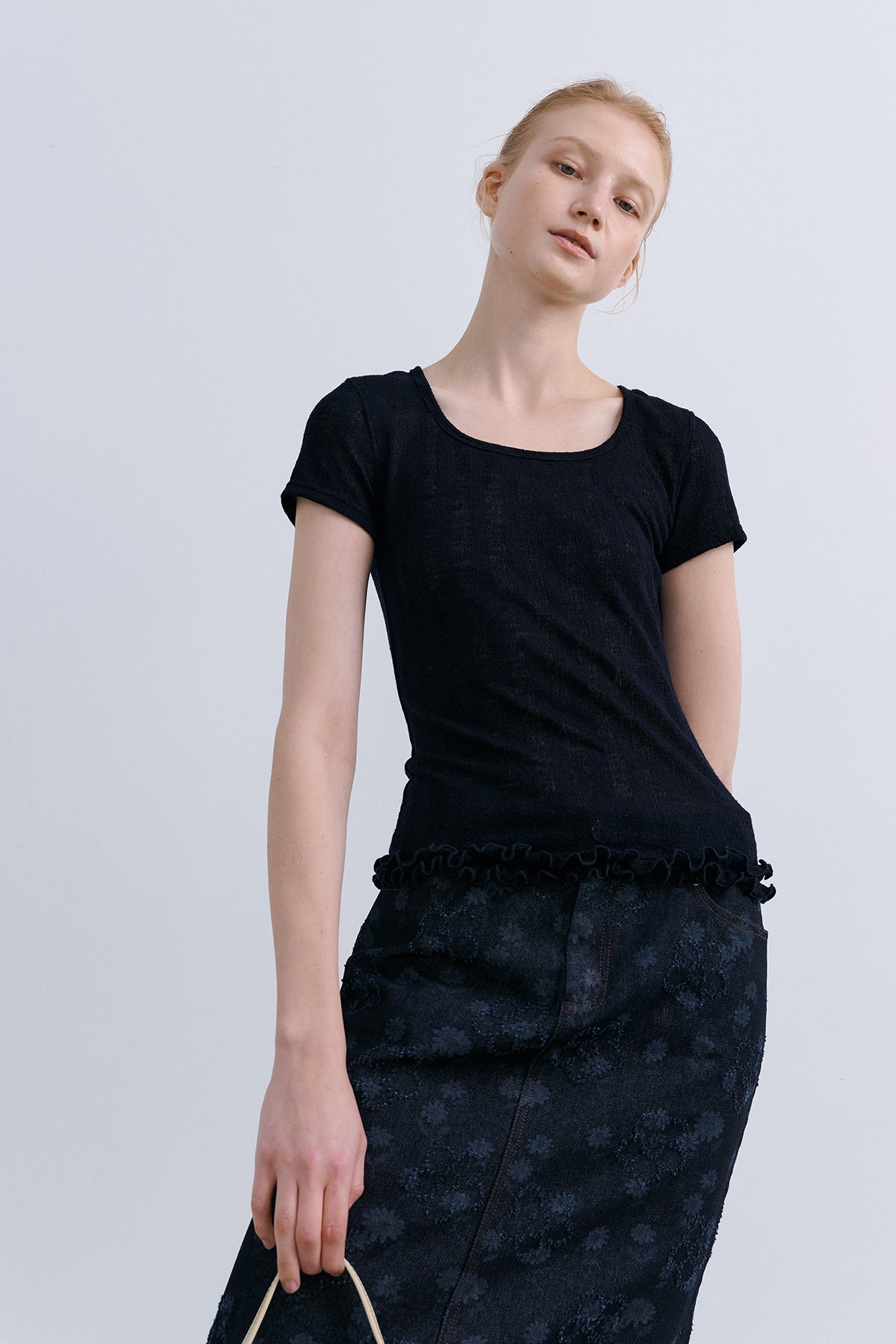 TULIP SKIRT - FLOWER DENIM