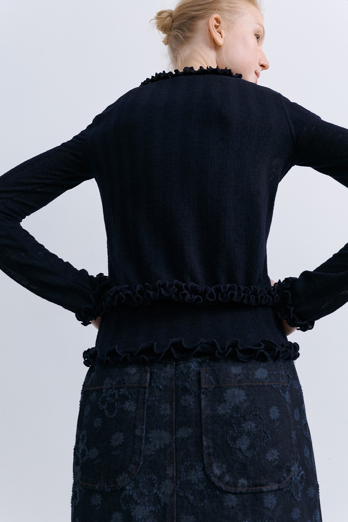 TULIP SKIRT - FLOWER DENIM
