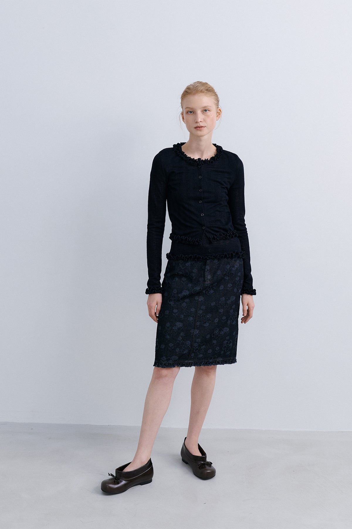 TULIP SKIRT - FLOWER DENIM