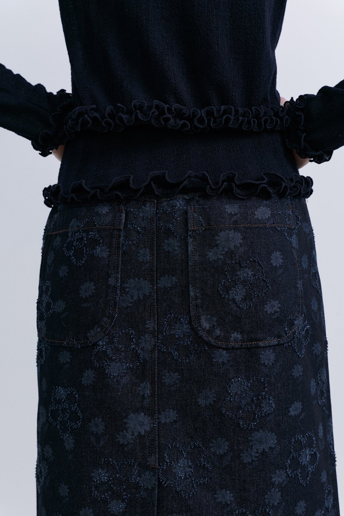 TULIP SKIRT - FLOWER DENIM