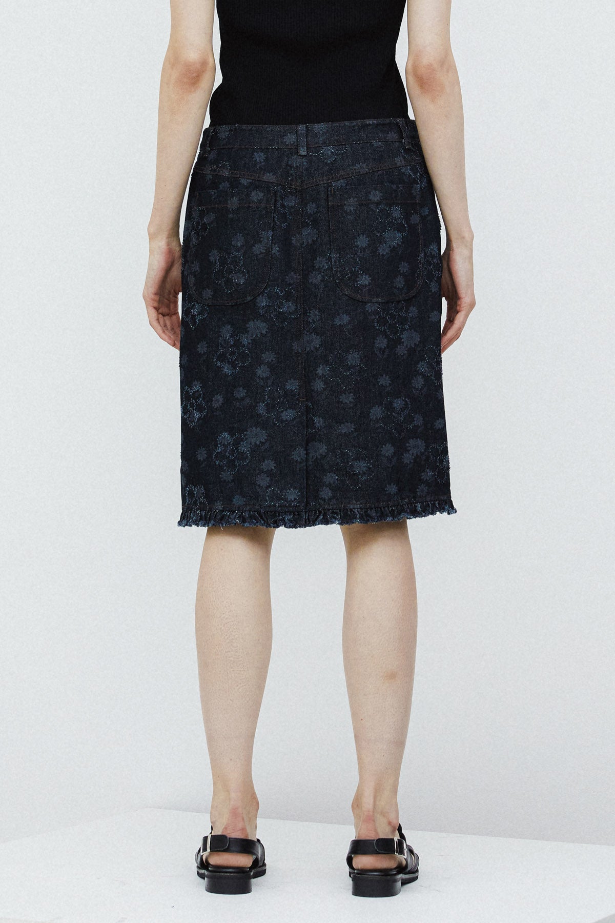 TULIP SKIRT - FLOWER DENIM