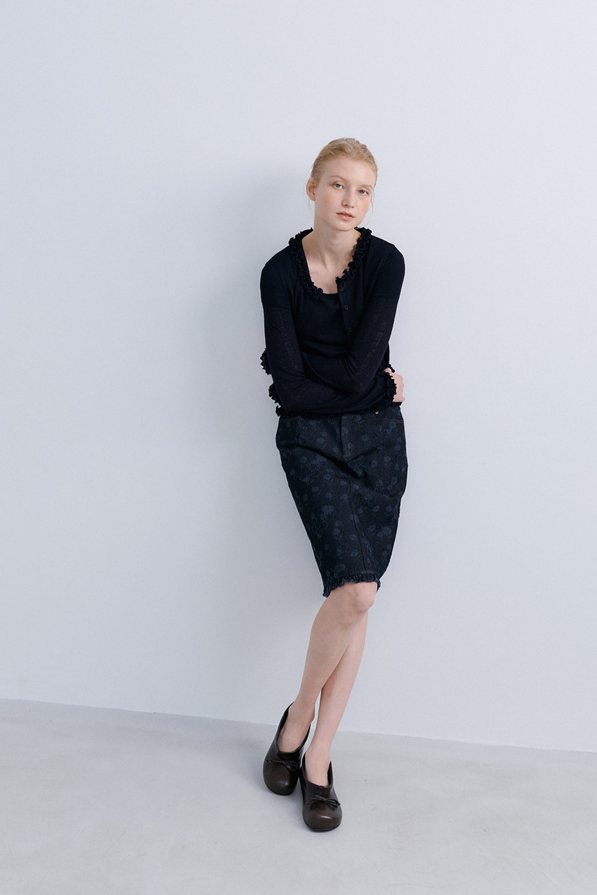 TULIP SKIRT - FLOWER DENIM