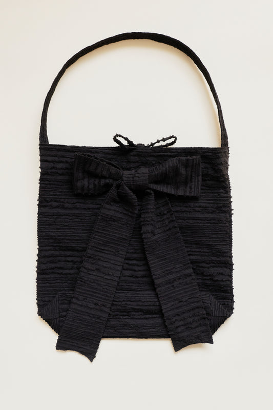 ORIGAMI RIBBON SHOPPER BAG - BLACK