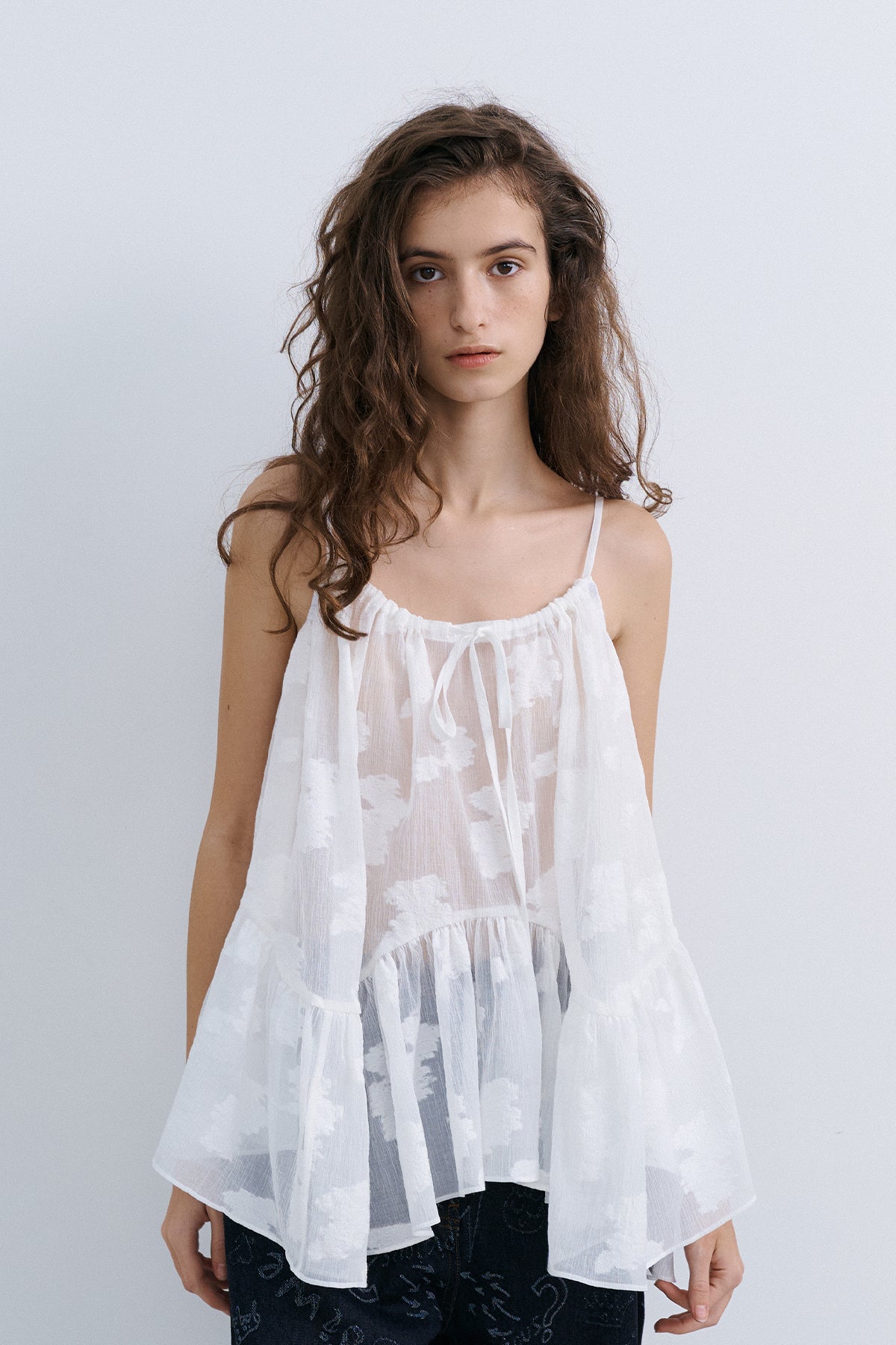 LEAF VEST BLOUSE - IVORY