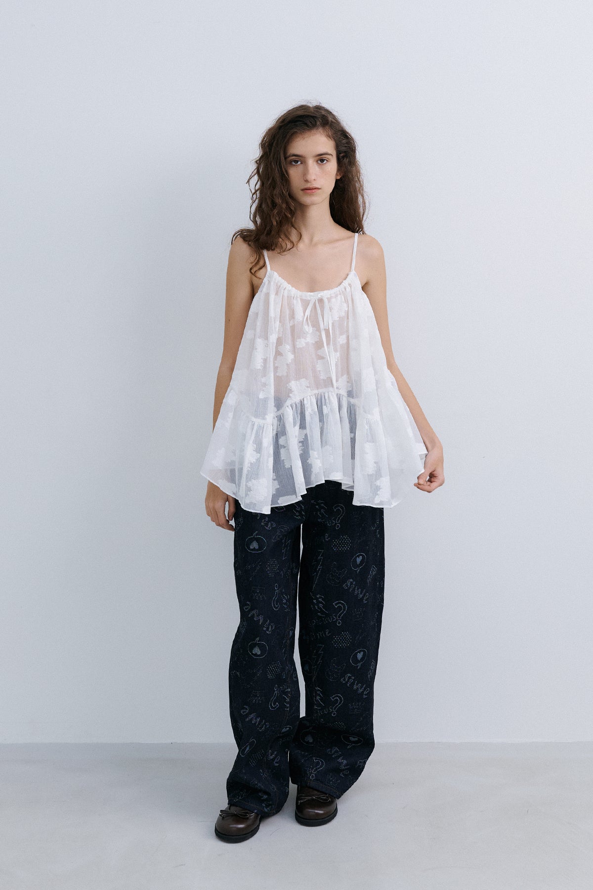 LEAF VEST BLOUSE - IVORY
