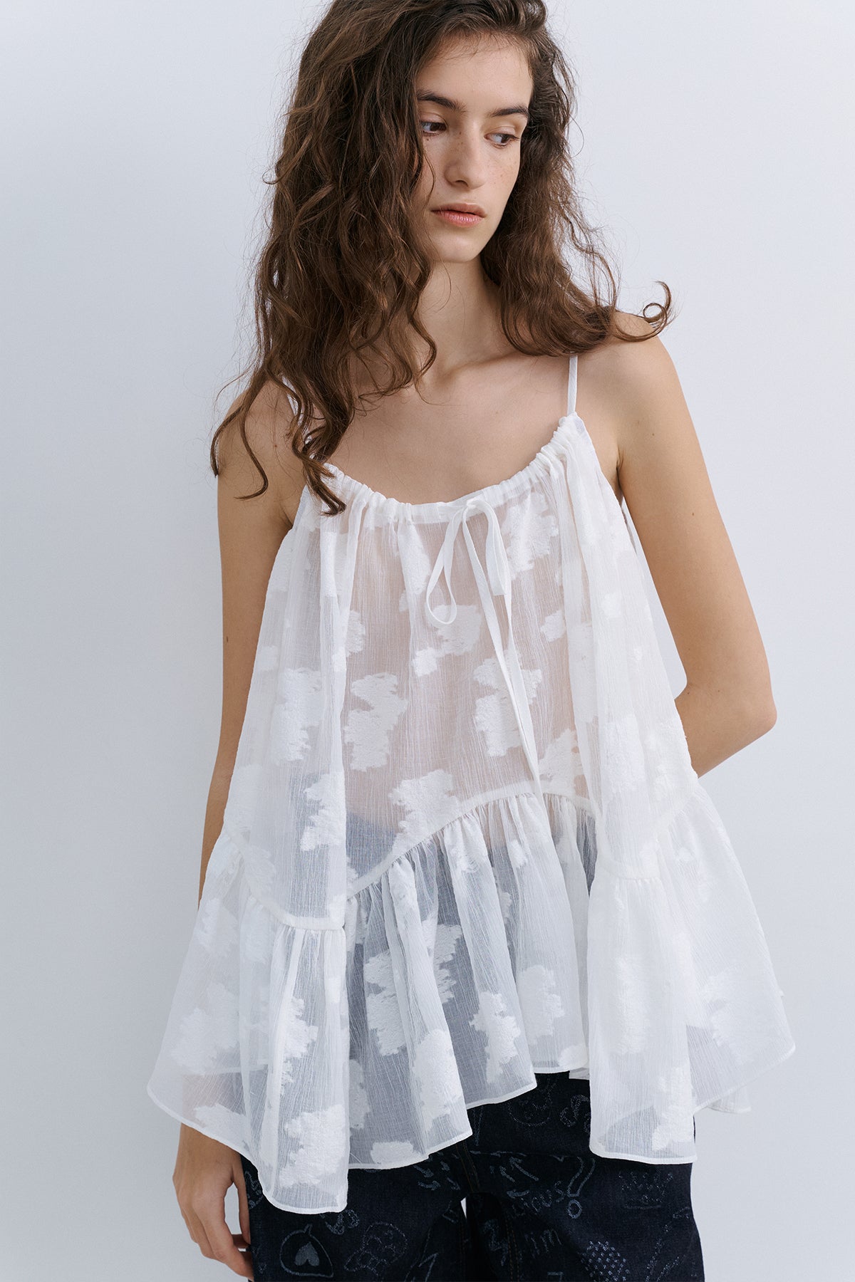 LEAF VEST BLOUSE - IVORY
