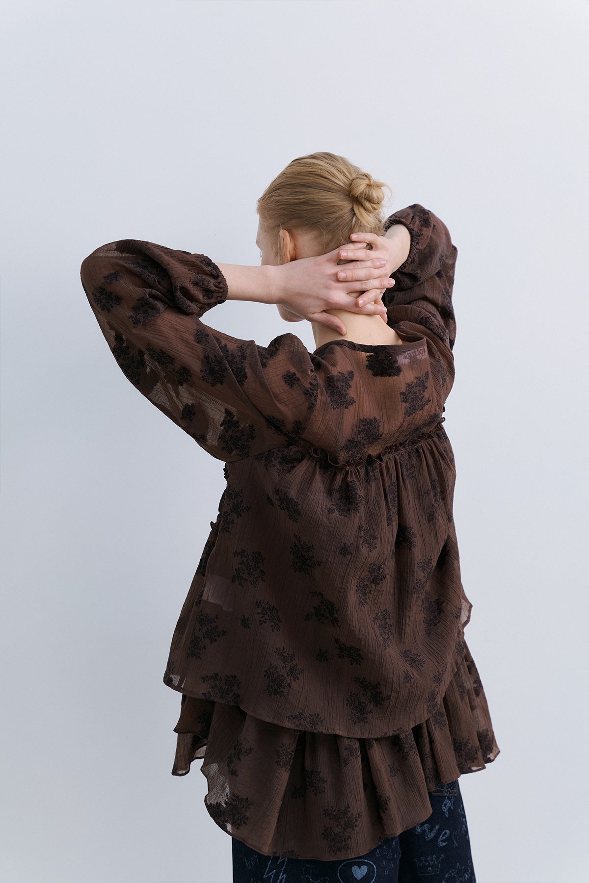 LEAF CARDIGAN - BROWN
