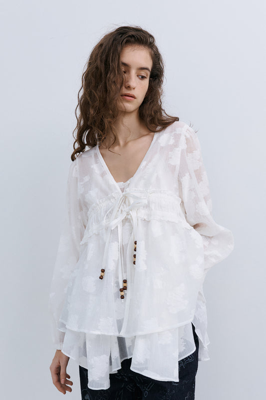 LEAF CARDIGAN - IVORY