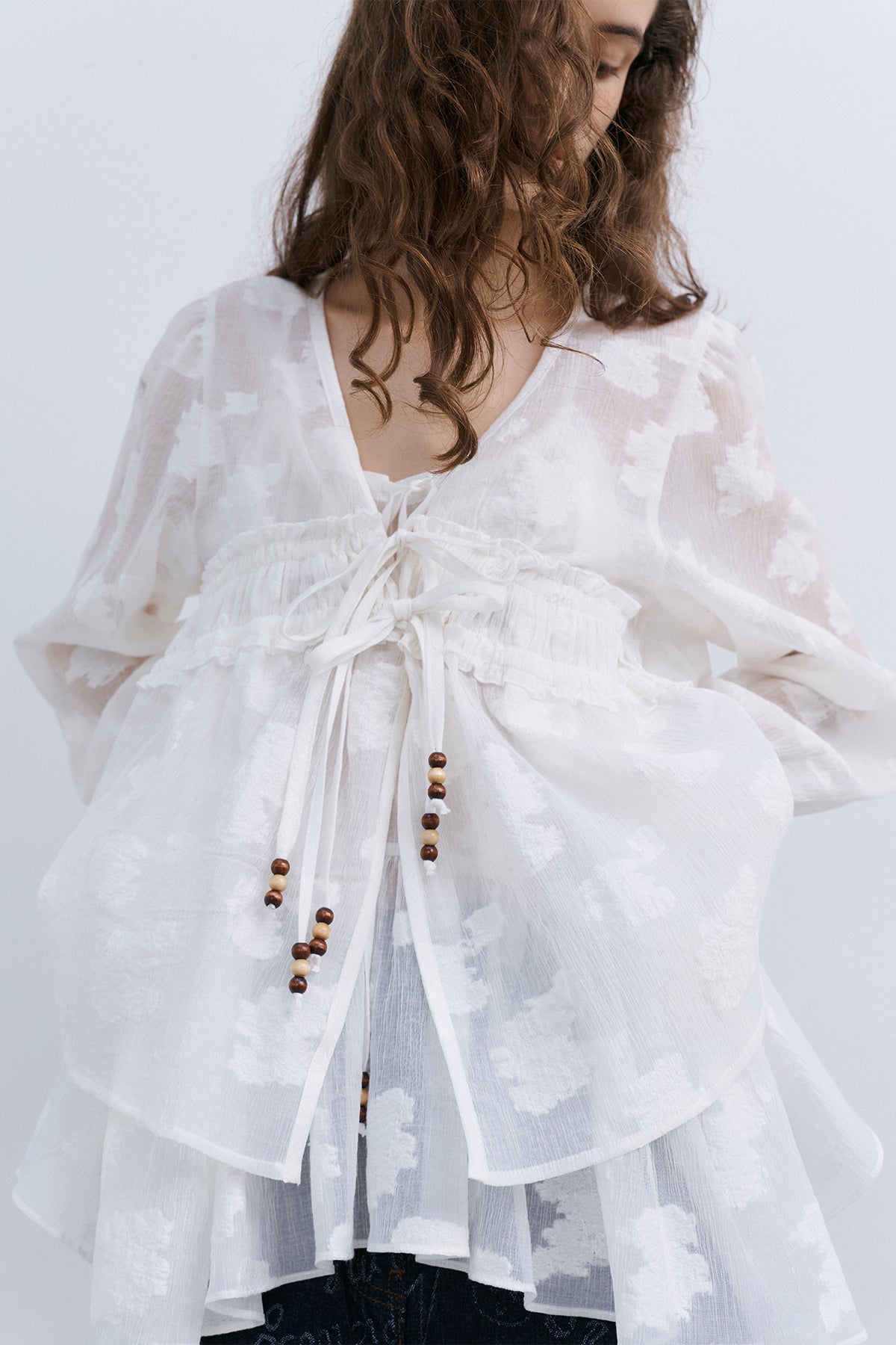 LEAF CARDIGAN - IVORY