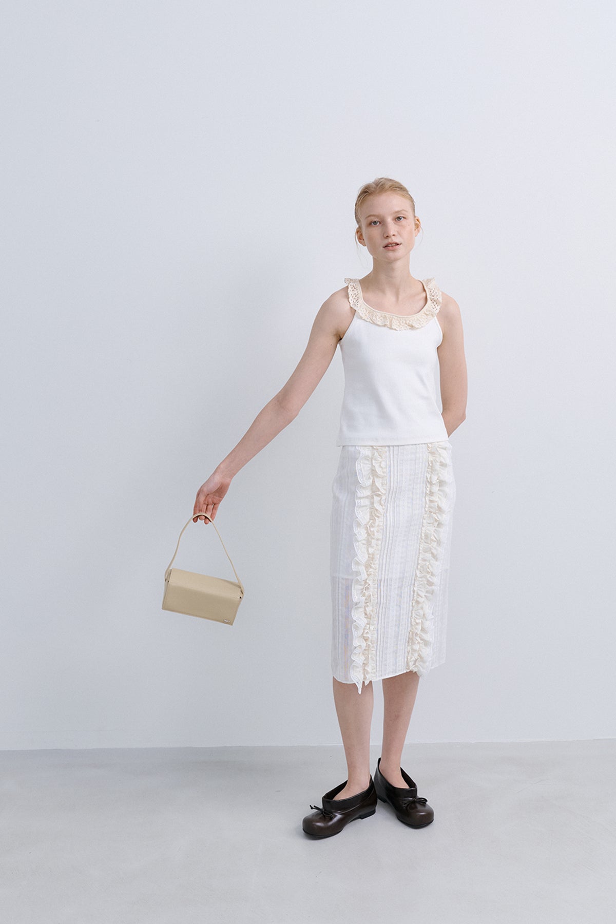 RUFFLE SKIRT - IVORY