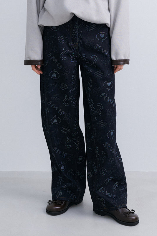 SKETCHED DENIM - NAVY