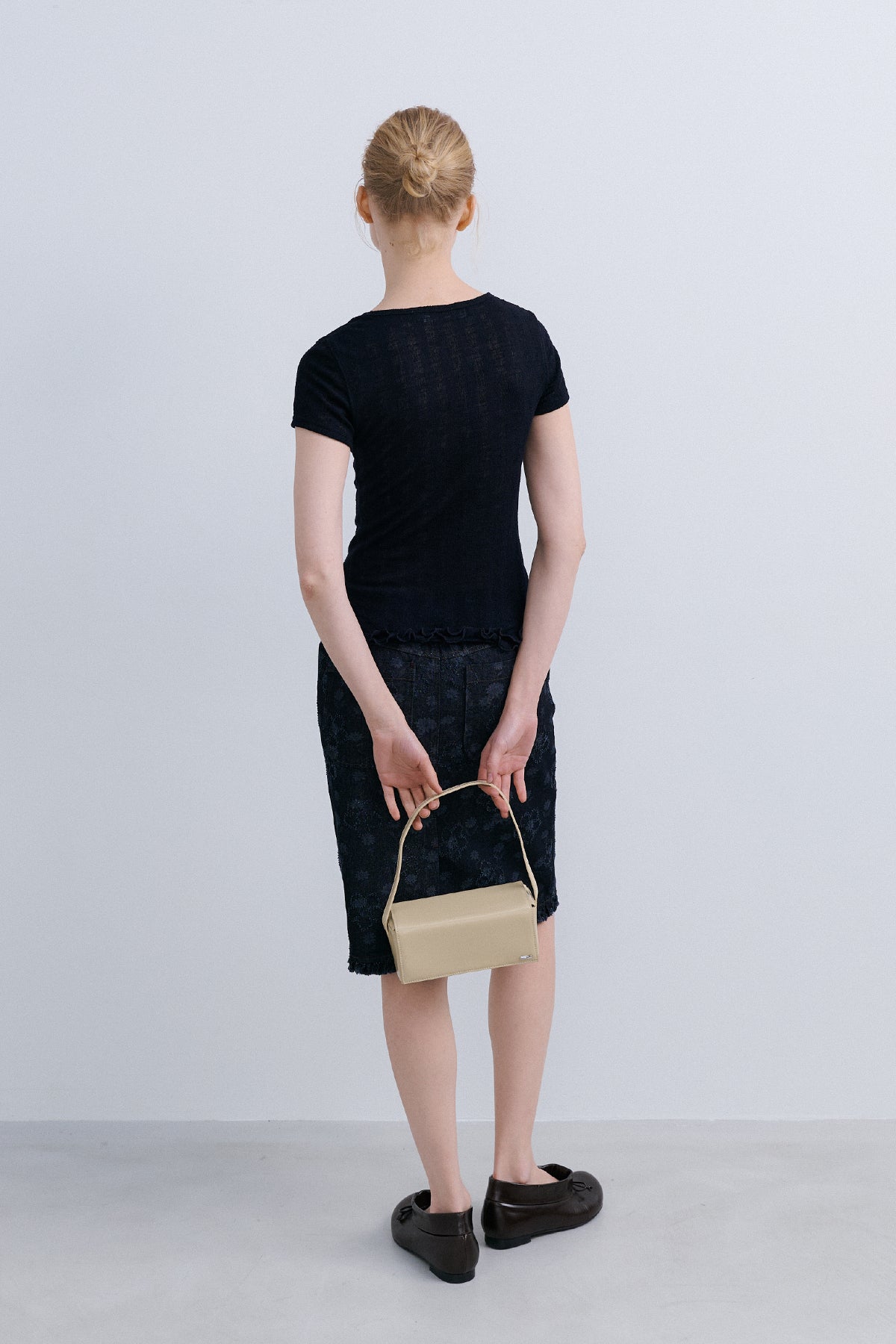 'TAKISADA' WOOL SHORT SLEEVE T - NAVY