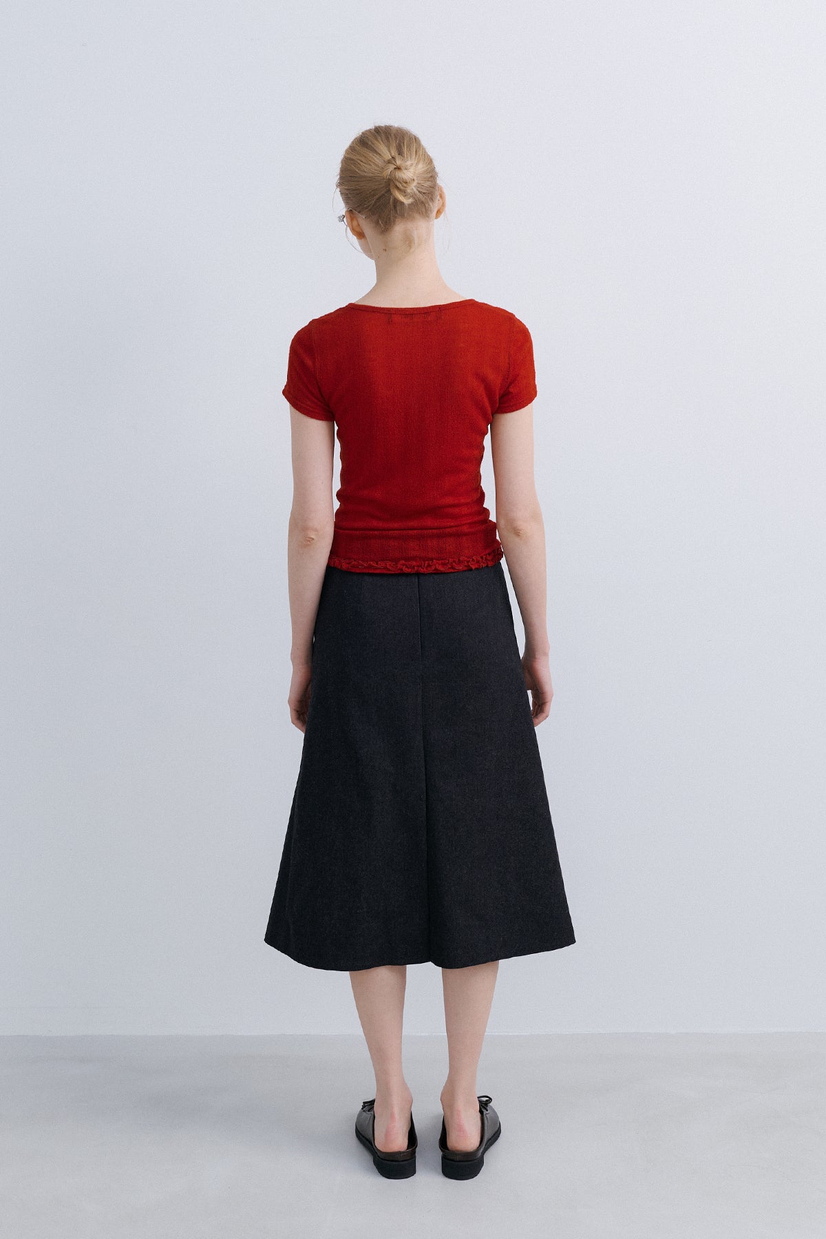 'TAKISADA' WOOL SHORT SLEEVE T - RED