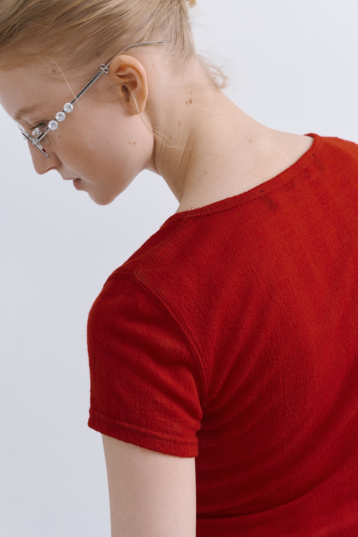 'TAKISADA' WOOL SHORT SLEEVE T - RED