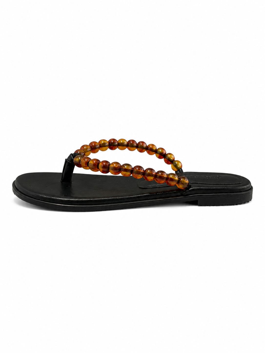 BEADS FLIP FLOP - BLACK / AMBER