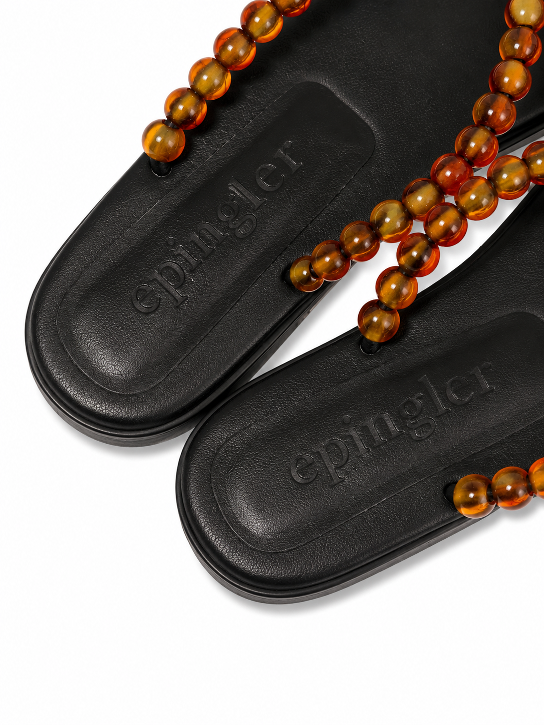 BEADS FLIP FLOP - BLACK / AMBER