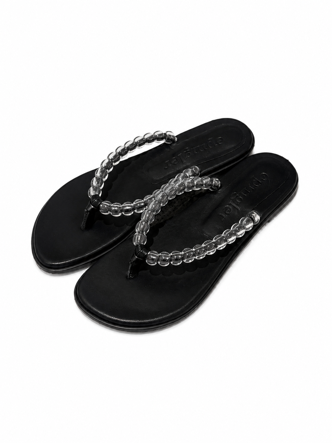 BEADS FLIP FLOP - BLACK / CLEAR