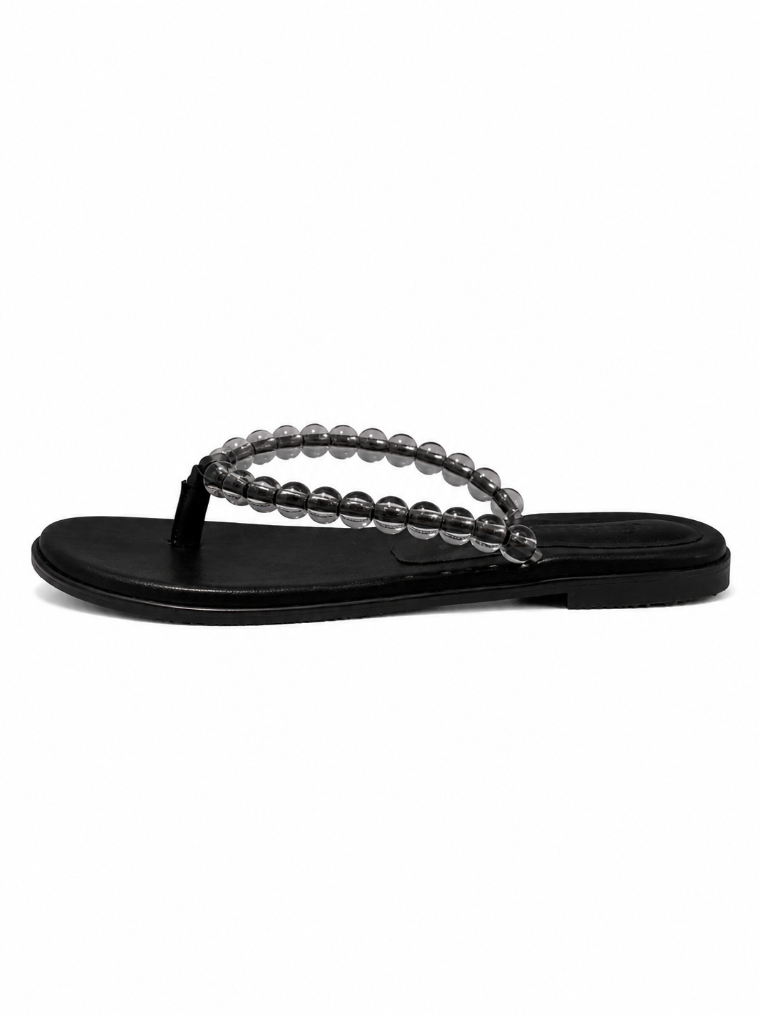 BEADS FLIP FLOP - BLACK / CLEAR