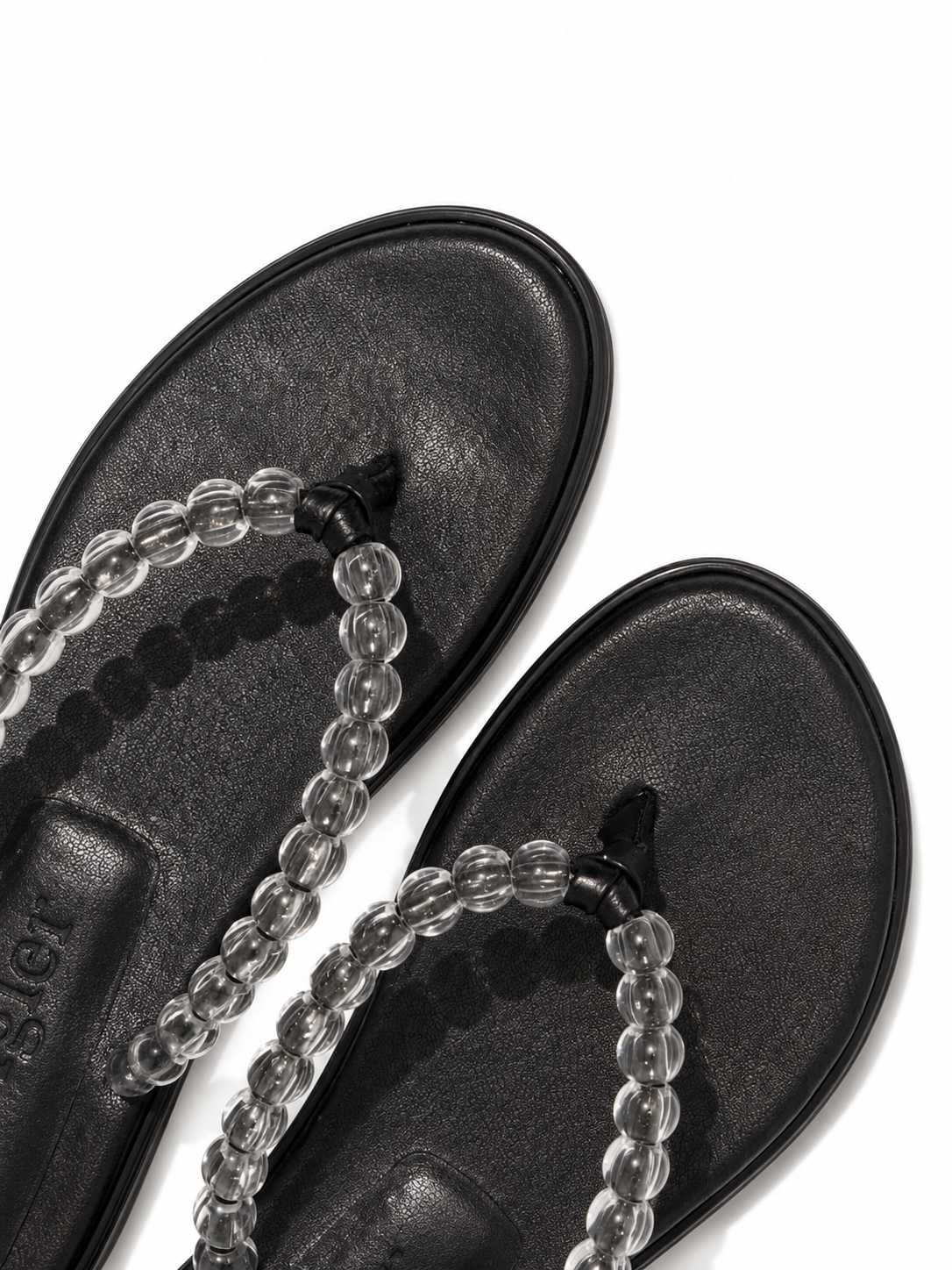 BEADS FLIP FLOP - BLACK / CLEAR