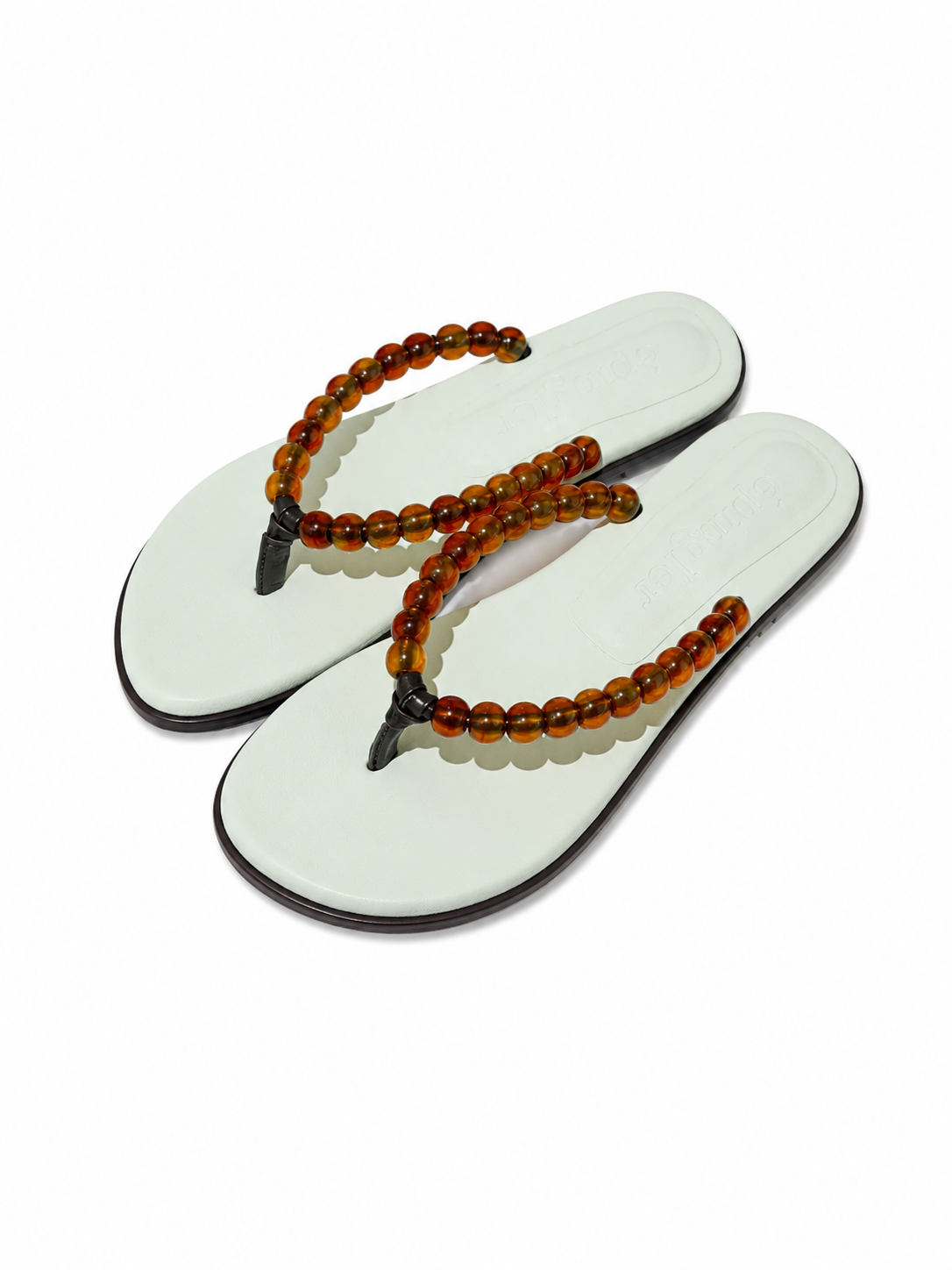 BEADS FLIP FLOP - MINT / AMBER