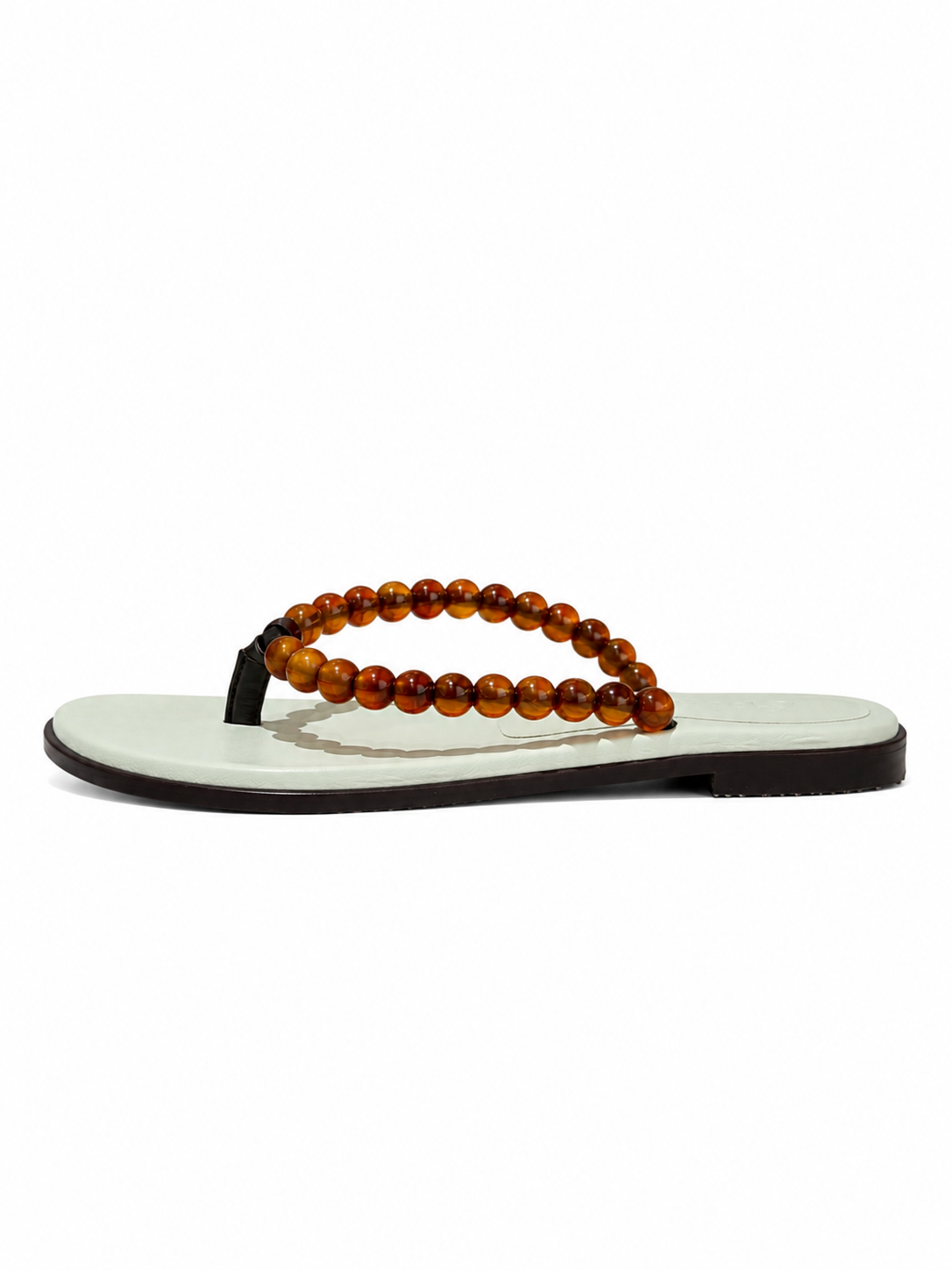 BEADS FLIP FLOP - MINT / AMBER