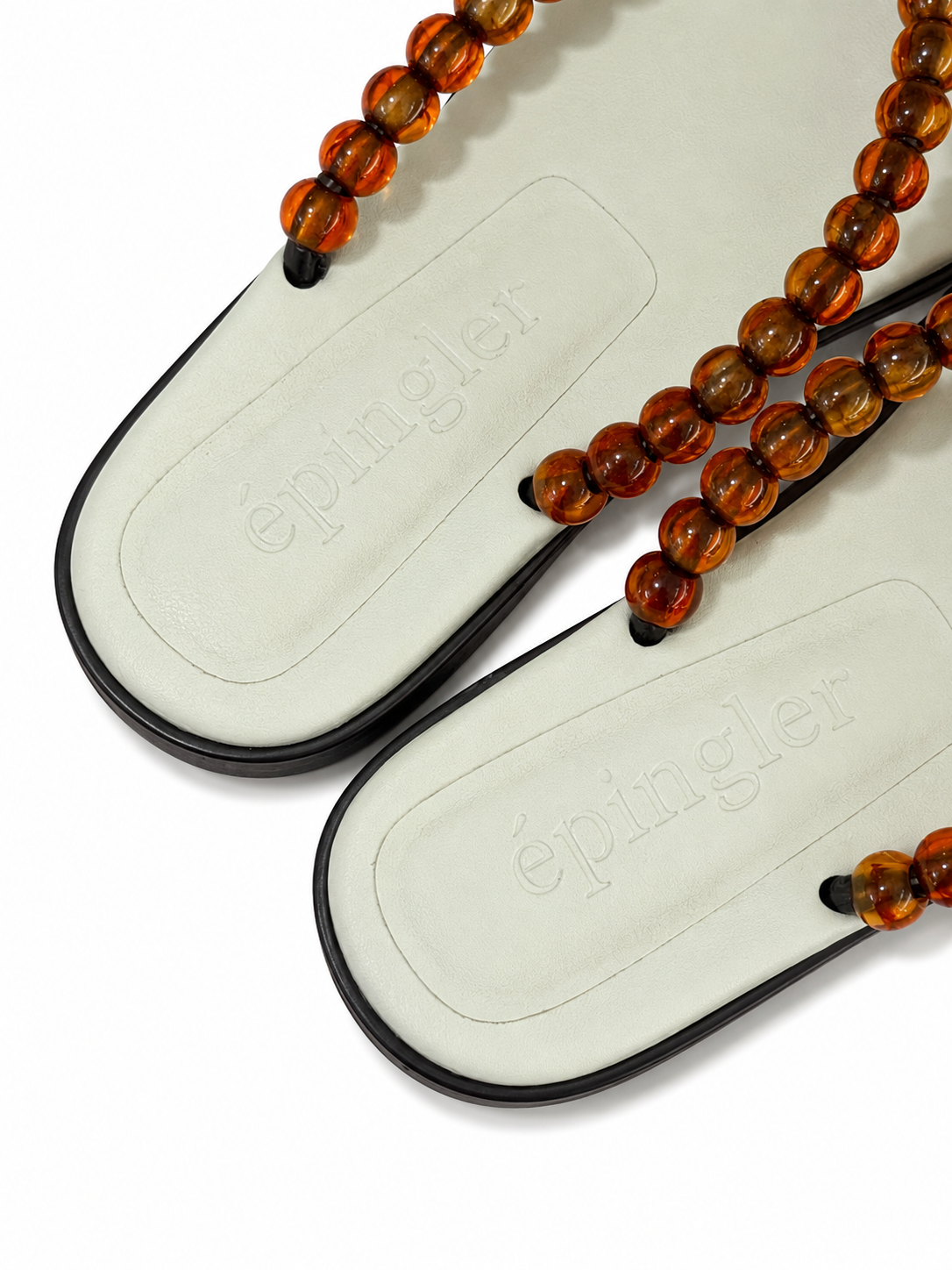 BEADS FLIP FLOP - MINT / AMBER