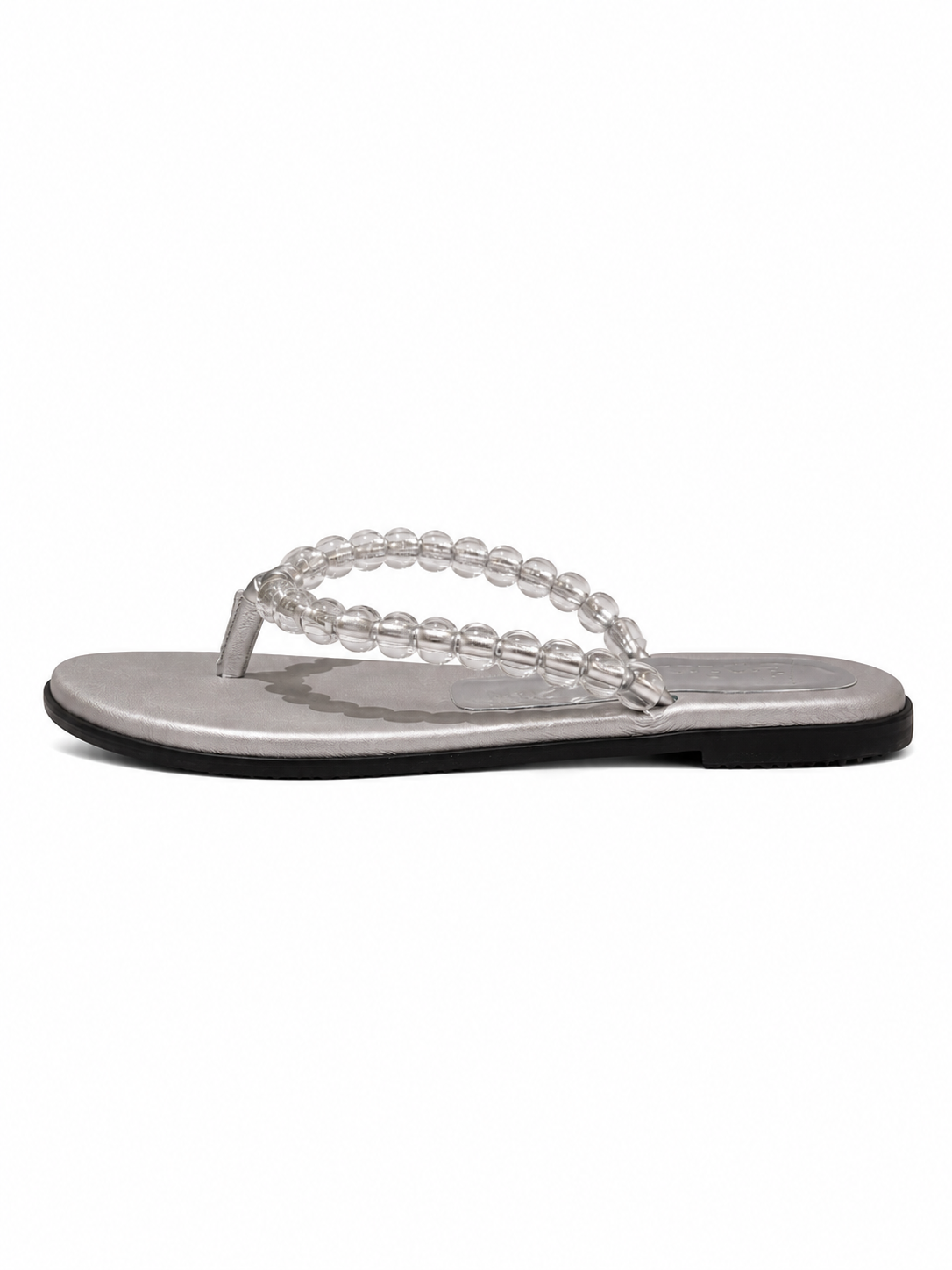 BEADS FLIP FLOP - SILVER / CLEAR