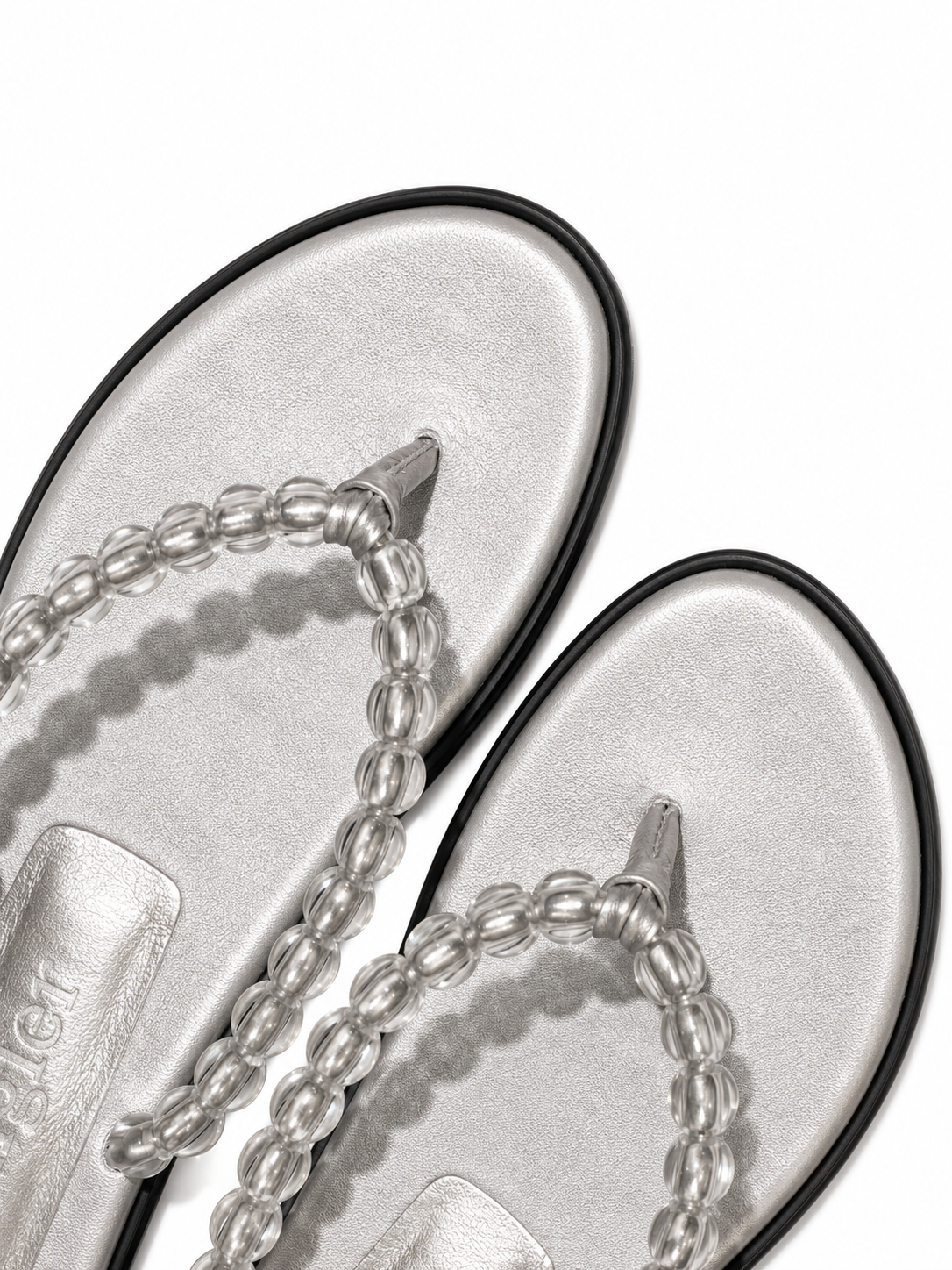 BEADS FLIP FLOP - SILVER / CLEAR