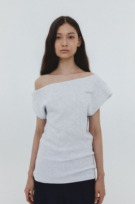 TWISTED ASYMMETRIC T - LIGHT GREY