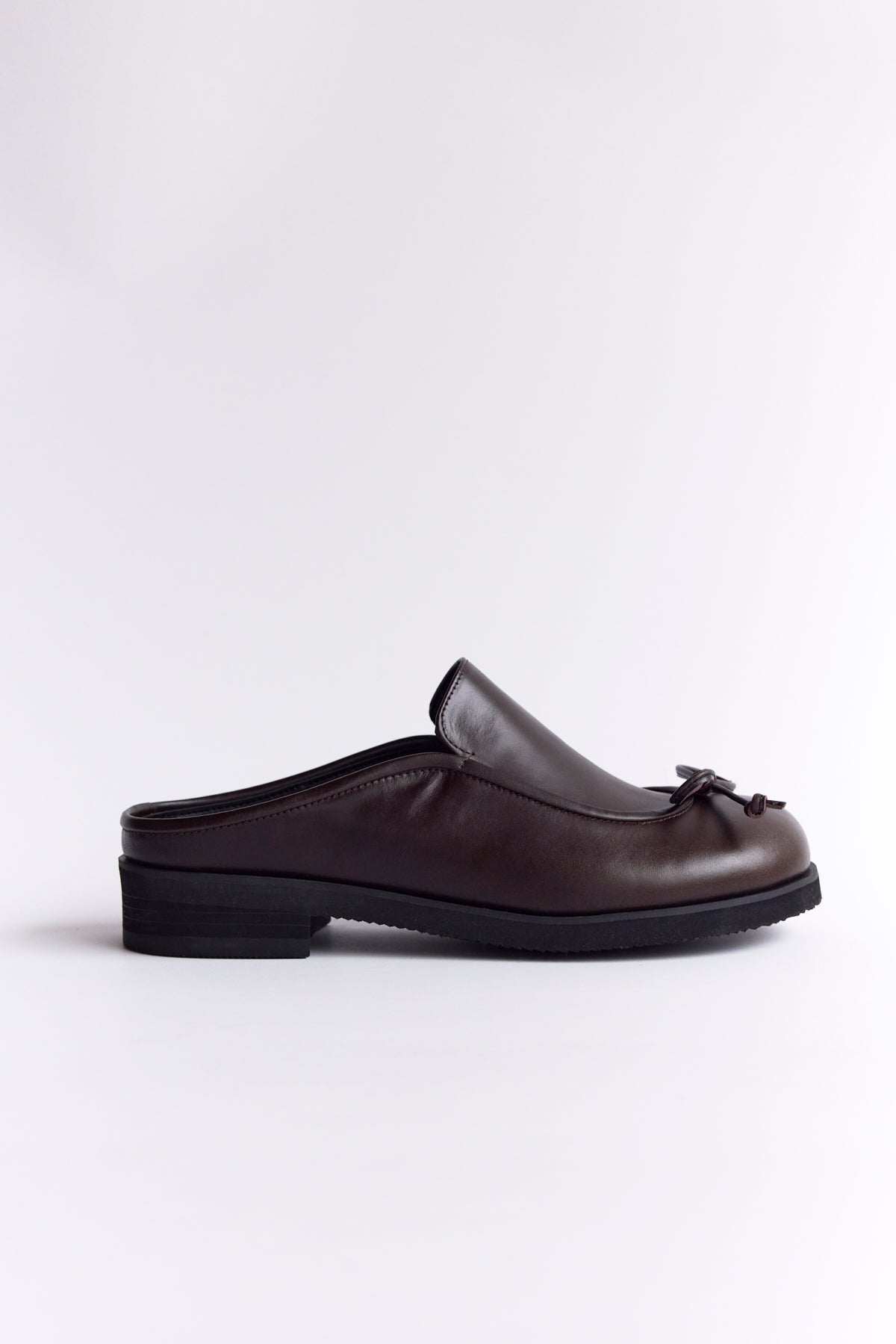 DUMPLING RIBBON MULE - BROWN