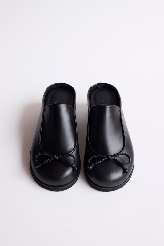 DUMPLING RIBBON MULE - BLACK