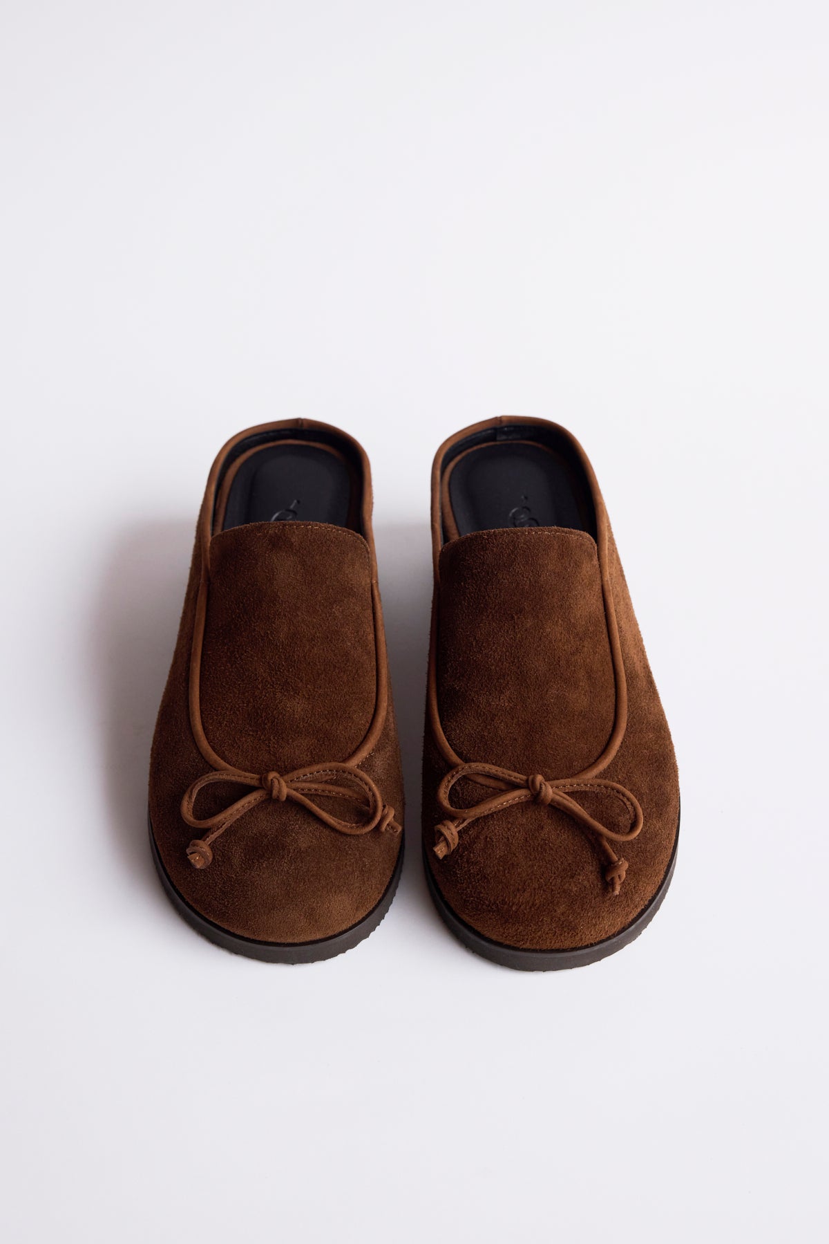 DUMPLING RIBBON MULE - SUEDE CAMEL