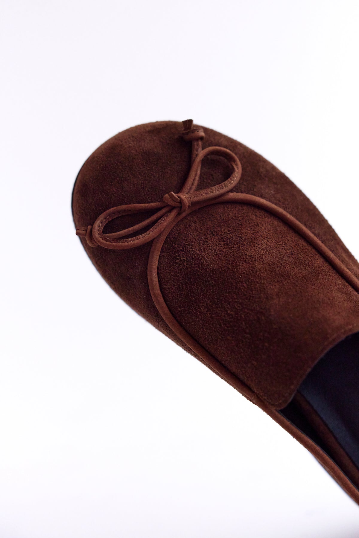 DUMPLING RIBBON MULE - SUEDE CAMEL
