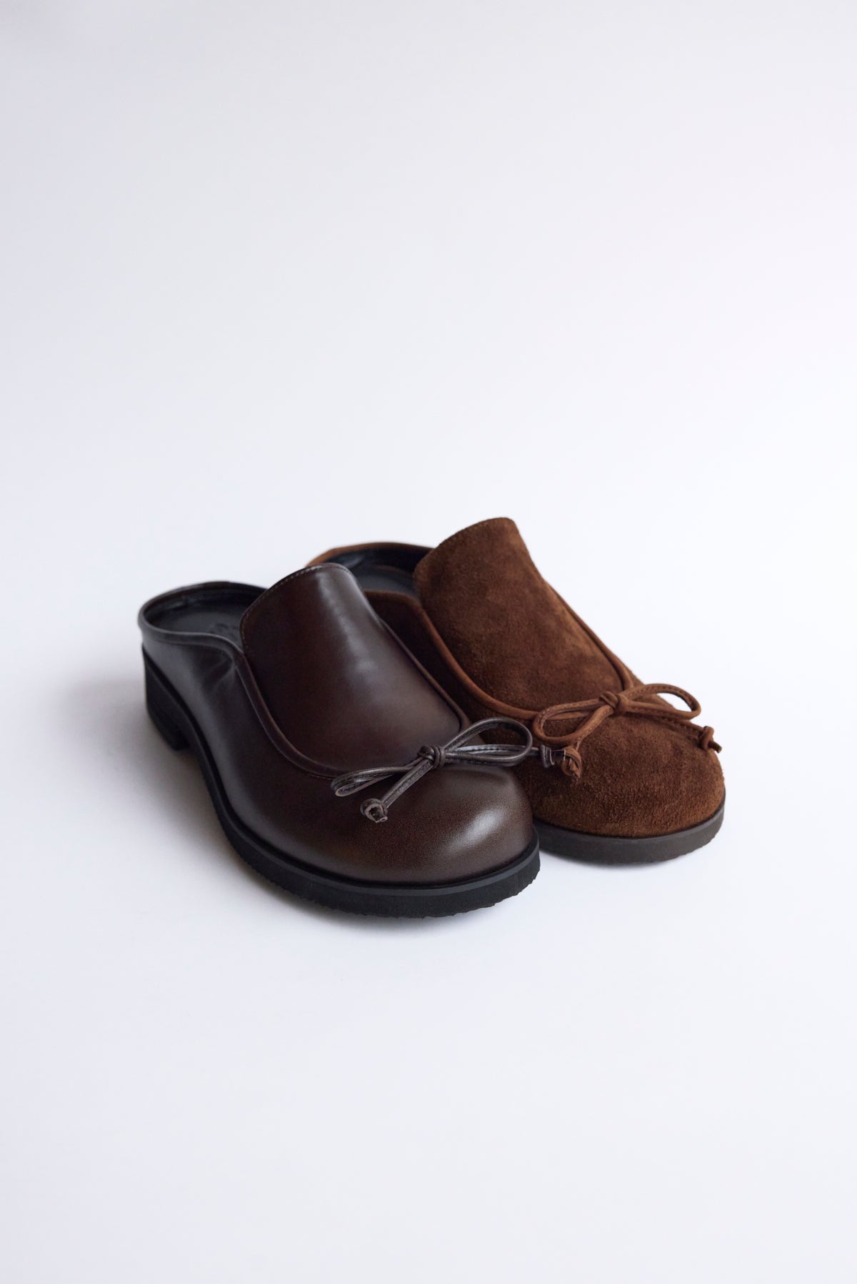 DUMPLING RIBBON MULE - BROWN