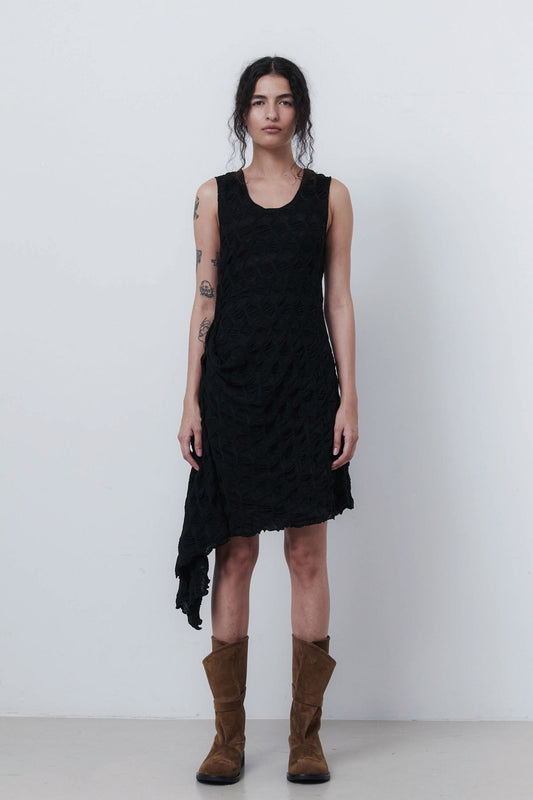 SHELL VEST DRESS - BLACK