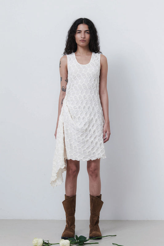 SHELL VEST DRESS - CREAM