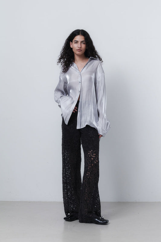 JACQUARD LONG PANTS - ANTHRACITE